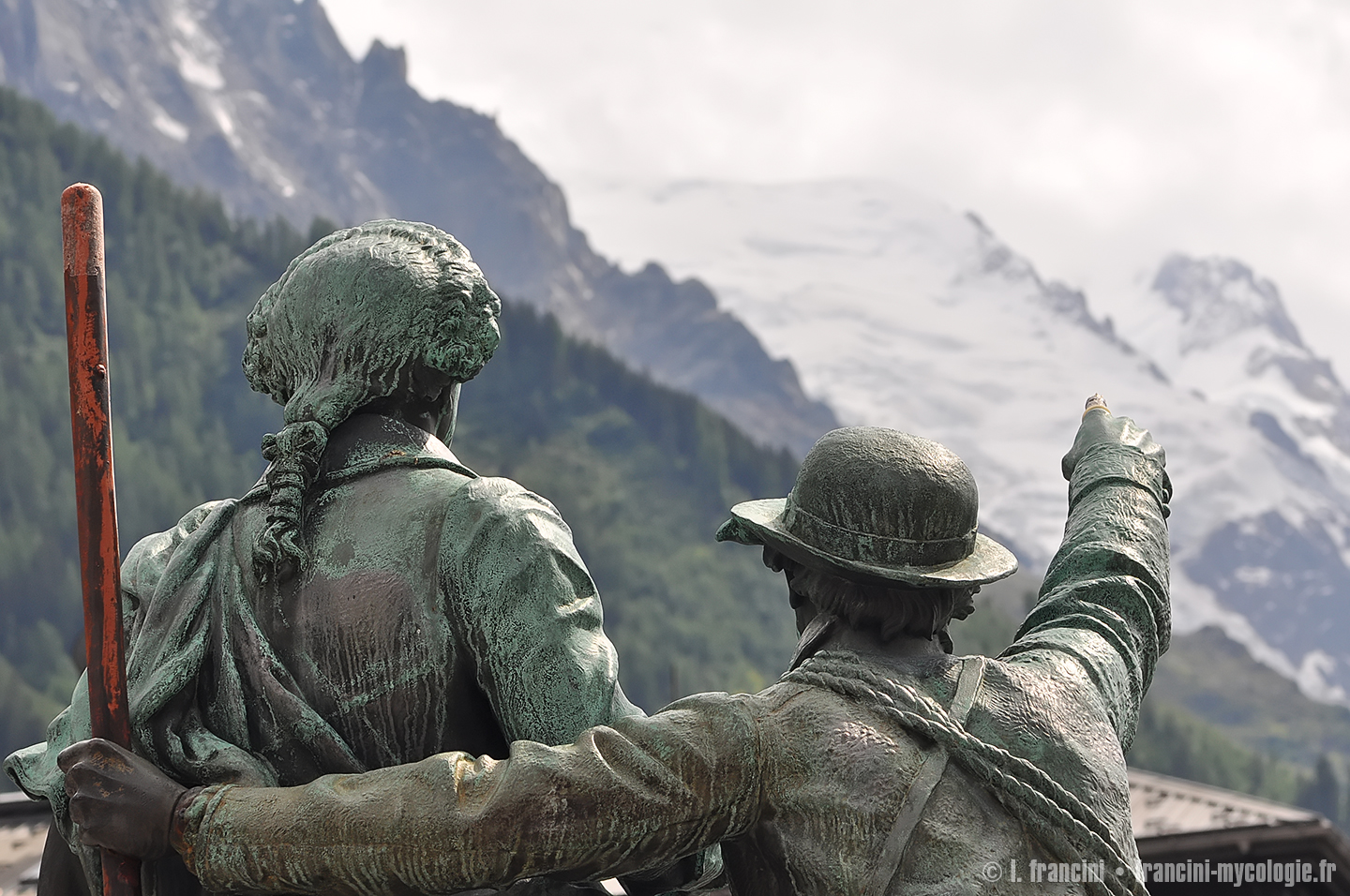 Statue Balmat de Saussure Chamonix